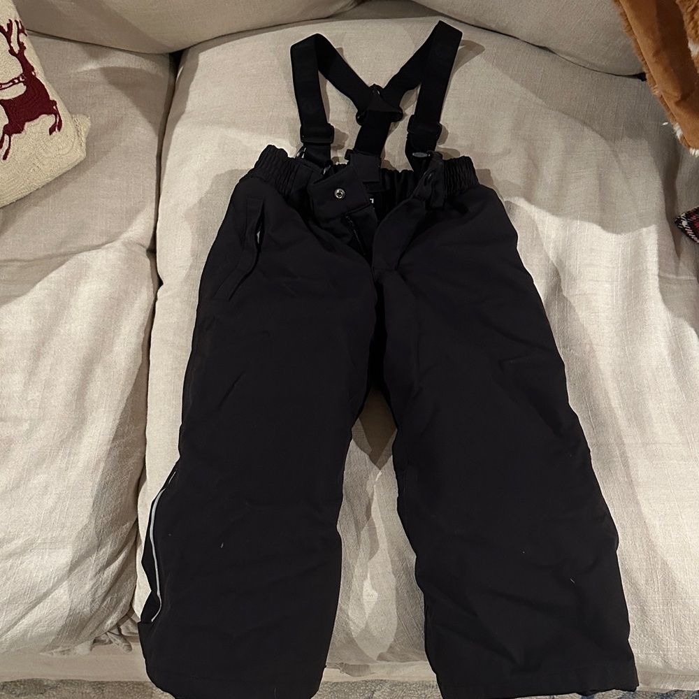 Reima Kids Black Snow Pants with Suspenders